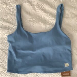 Vuori Blue Sleeveless Fitted daily crop isle blue